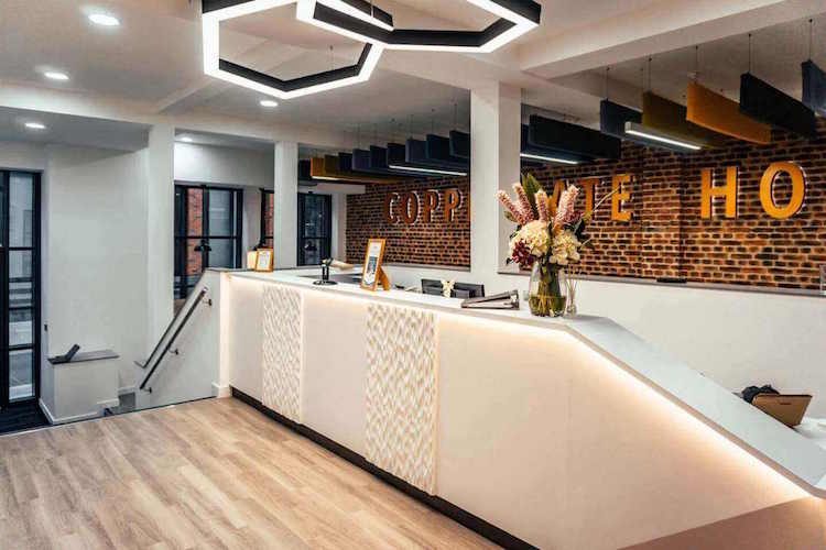 Reception desk at Coppergate House