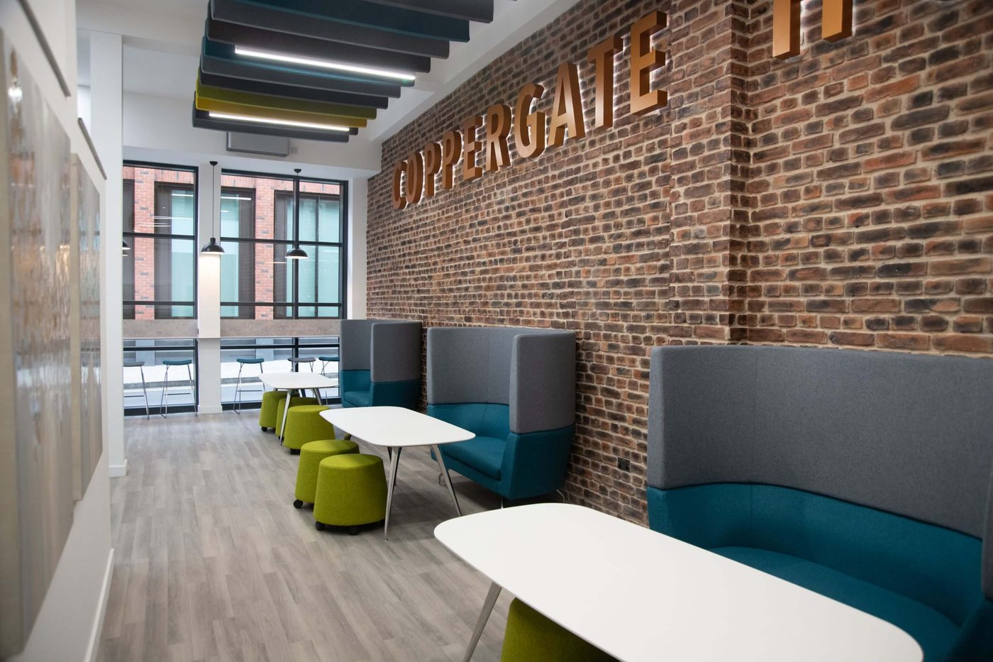 Waiting and lounge seating area near reception, Coppergate House